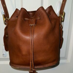 VTG Coach 9952 Lula’s Legacy Drawstring Crossbody Bucket Bag Brown Leather